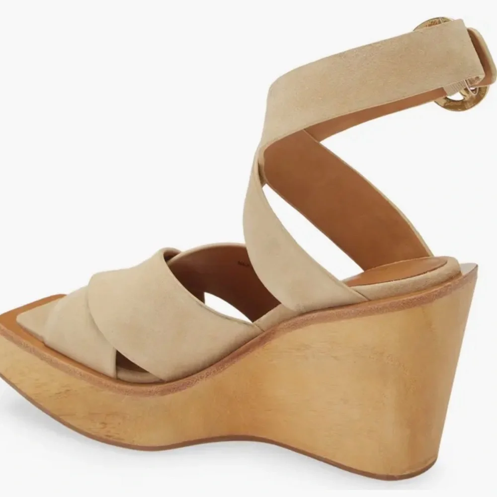 rag & bone Beige Santiago Crisscross Wedge Sandal (Women) size 8.5